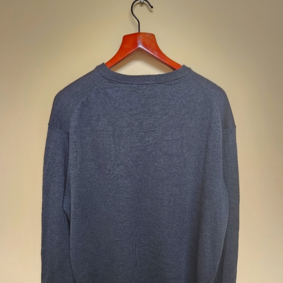 Toscano Pure Merino Wool V Neck Charcoal Sweater XXL - Picture 2 of 3